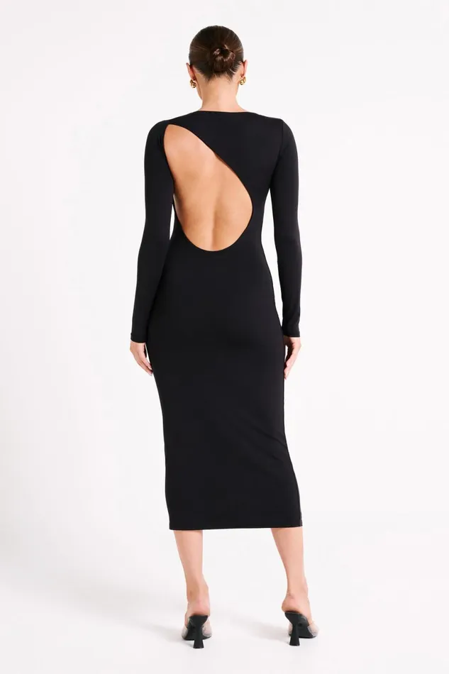 Meshki Midi Dresses Cataleya Recycled Nylon Midi Dress 8211 Black Black 8211 Women