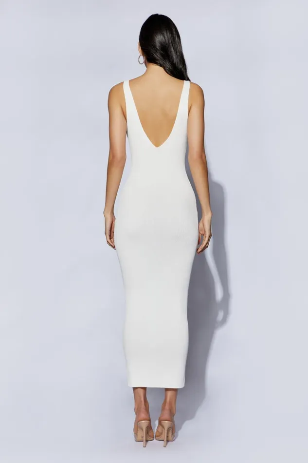 Meshki Midi Dresses Jodie V Neck Midi Dress 8211 Off White Offwhite 8211 Women