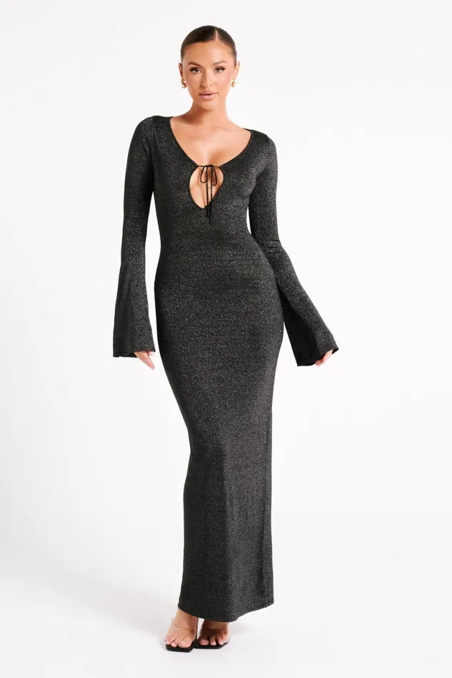 Meshki Midi Dresses Kamila Long Sleeve Midi Dress 8211 Black Black 8211 Women