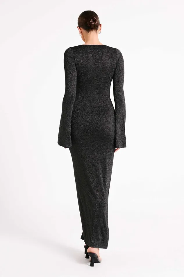 Meshki Midi Dresses Kamila Long Sleeve Midi Dress 8211 Black Black 8211 Women