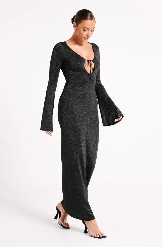 Meshki Midi Dresses Kamila Long Sleeve Midi Dress 8211 Black Black 8211 Women