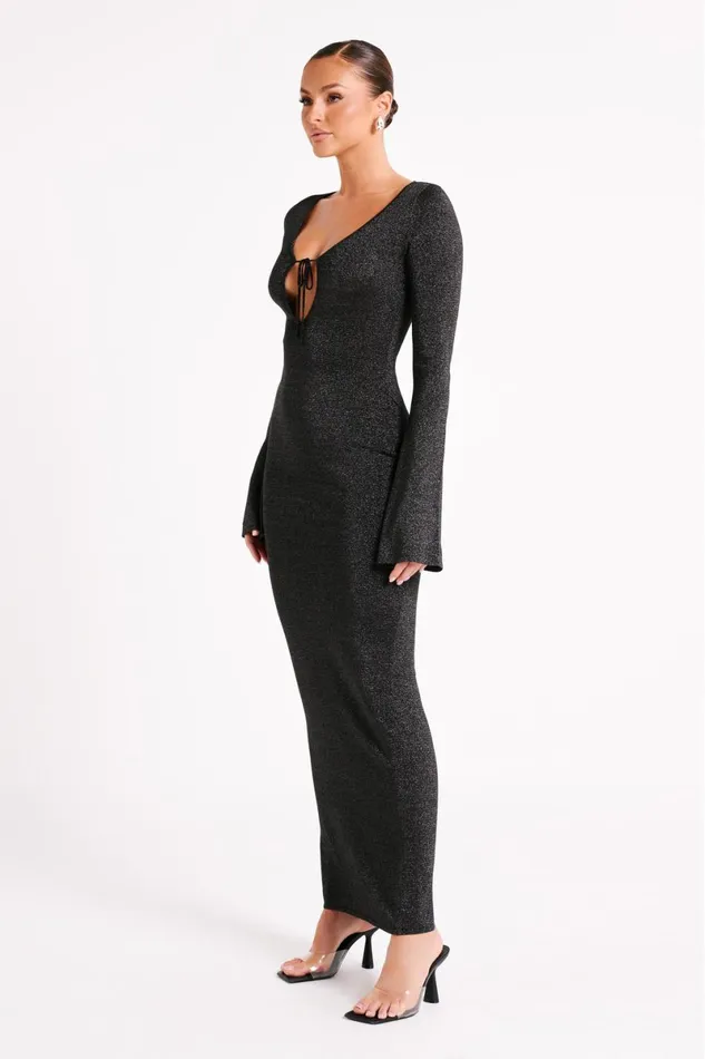 Meshki Midi Dresses Kamila Long Sleeve Midi Dress 8211 Black Black 8211 Women