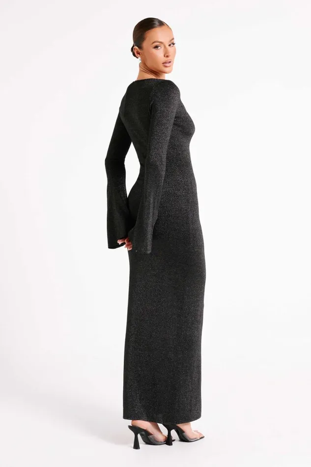 Meshki Midi Dresses Kamila Long Sleeve Midi Dress 8211 Black Black 8211 Women