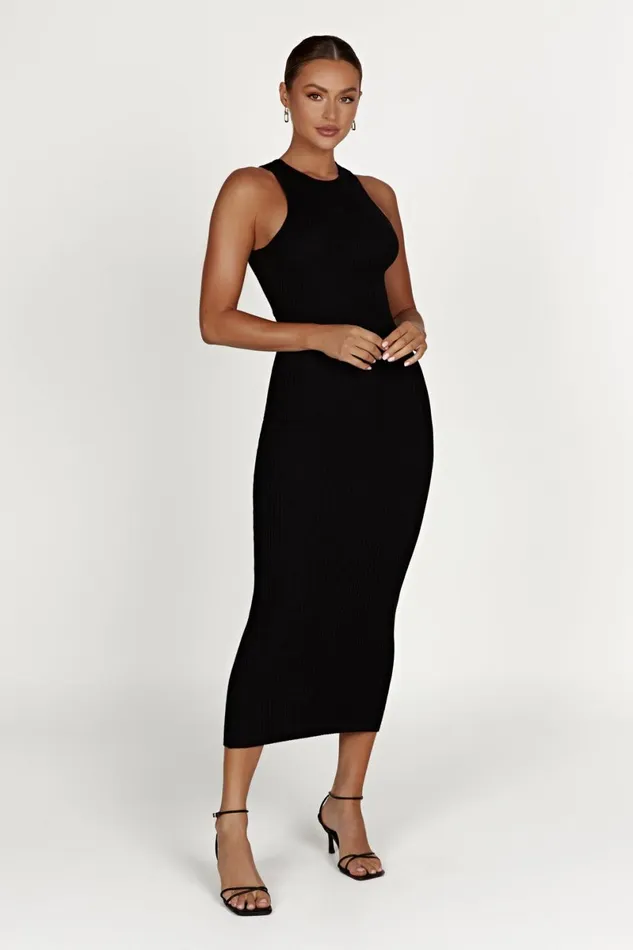 Meshki Midi Dresses Sienna Knit Midi Dress 8211 Black Black 8211 Women