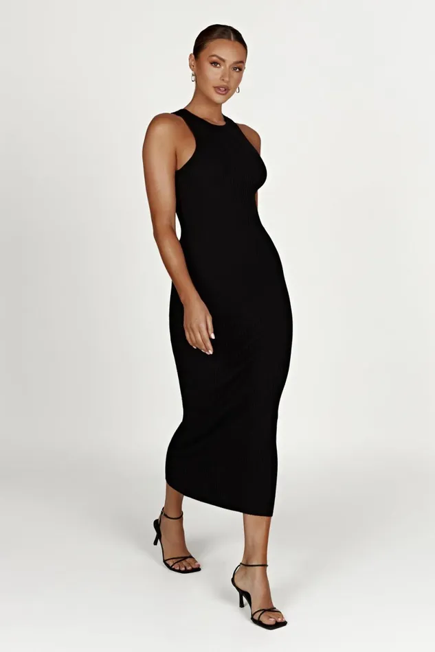 Meshki Midi Dresses Sienna Knit Midi Dress 8211 Black Black 8211 Women