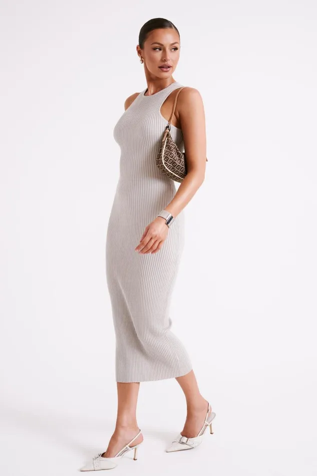 Meshki Midi Dresses Sienna Knit Midi Dress 8211 Grey Grey 8211 Women