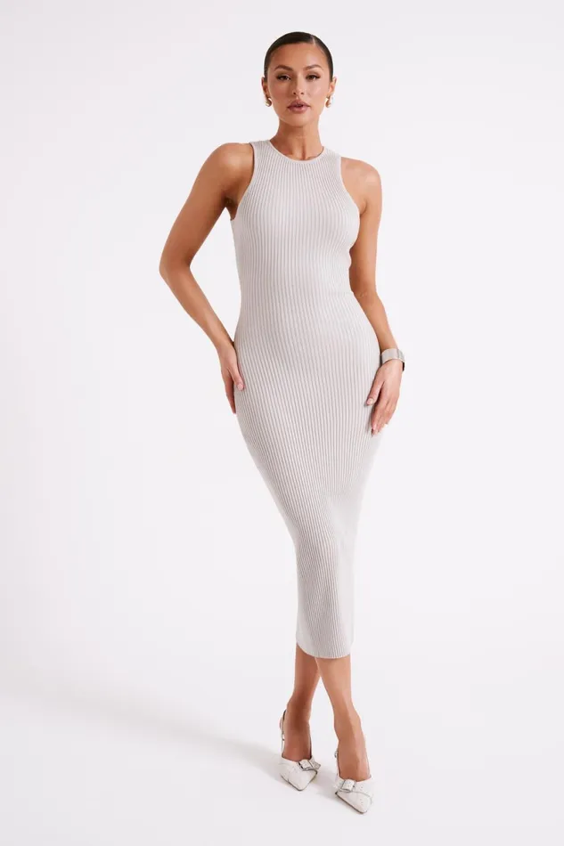 Meshki Midi Dresses Sienna Knit Midi Dress 8211 Grey Grey 8211 Women