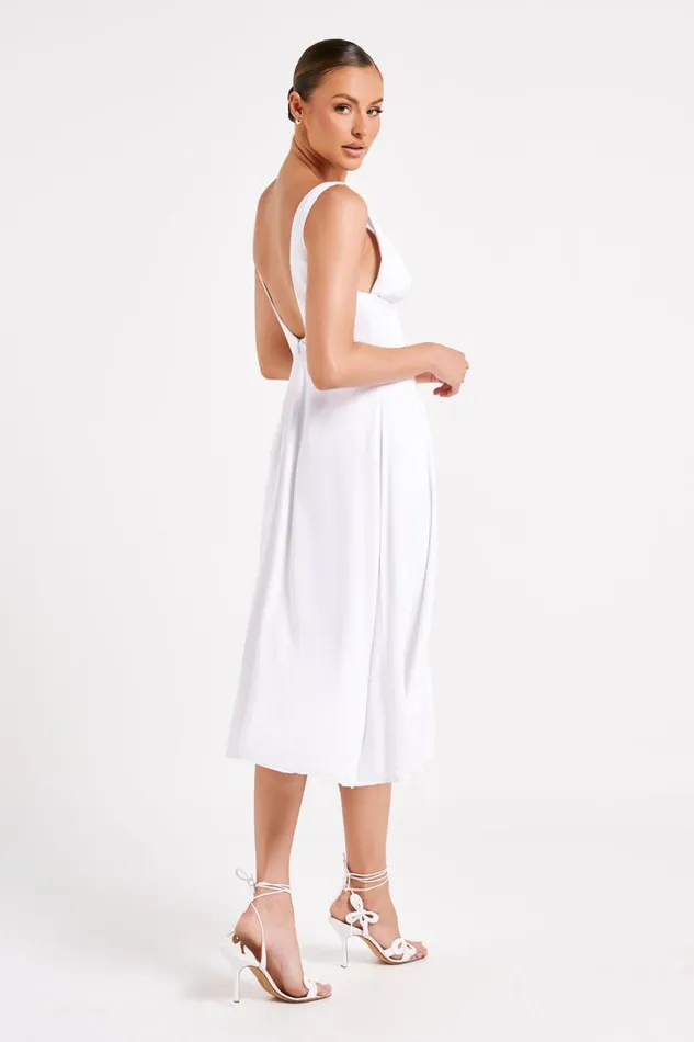 Meshki Midi Dresses Soledad Gathered Midi Dress 8211 White White 8211 Women