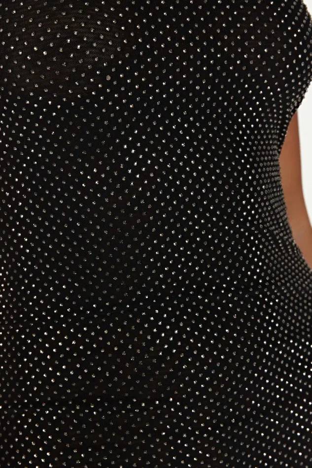 Meshki Midi Dresses Waverly Strapless Diamante Midi Dress 8211 Black Black 8211 Women