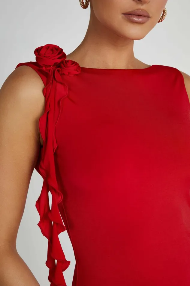 Meshki Mini Dresses Bronte Backless Rose Mini Dress 8211 Red Red 8211 Women