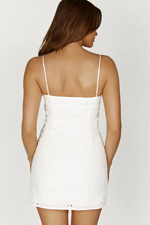 Meshki Mini Dresses Bronwyn Broderie Mini Dress 8211 White White 8211 Women