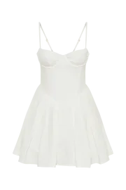 Meshki Mini Dresses Dorinda Pleated Linen Mini Dress 8211 White White 8211 Women Meshki Mini Dresses Dorinda Pleated Linen Mini Dress 8211 White White 8211 Women
