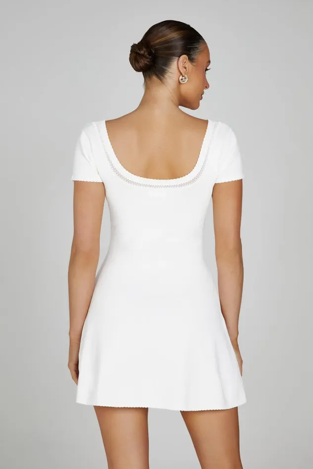 Meshki Mini Dresses Georgia Pointelle Knit Mini Dress 8211 White White 8211 Women