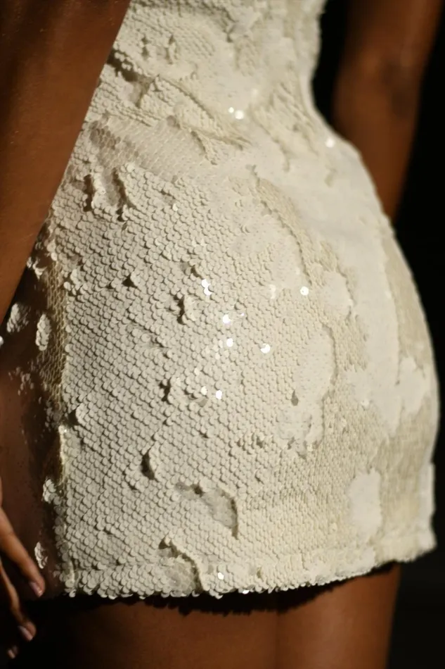 Meshki Mini Dresses Jayne Sequin Halter Mini Dress 8211 White White 8211 Women