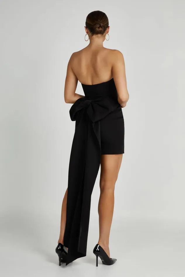 Meshki Mini Dresses Meredith Strapless Bow Mini Dress 8211 Black Black 8211 Women