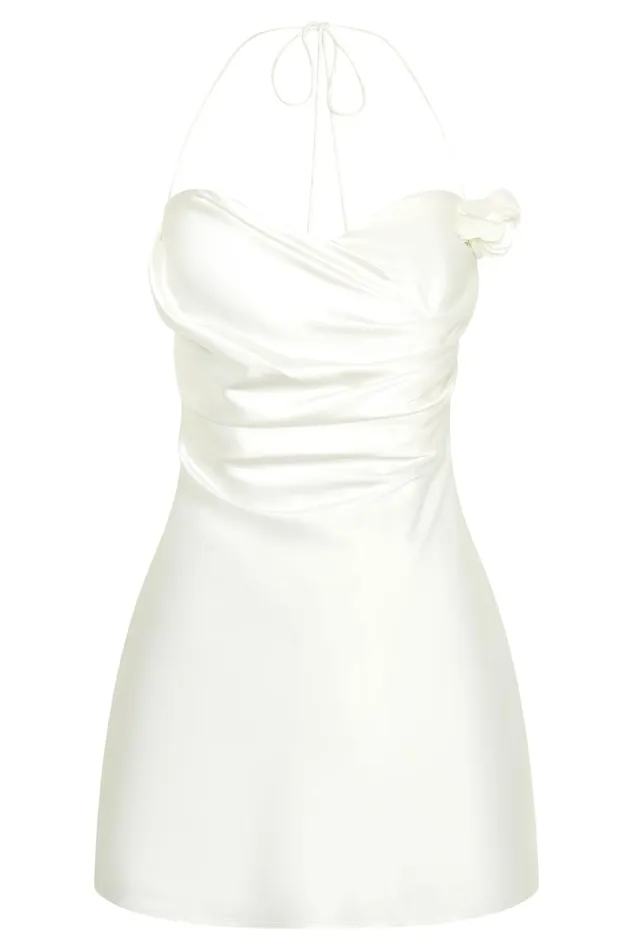 Meshki Mini Dresses Otillie Rose Halter Mini Dress 8211 White White 8211 Women