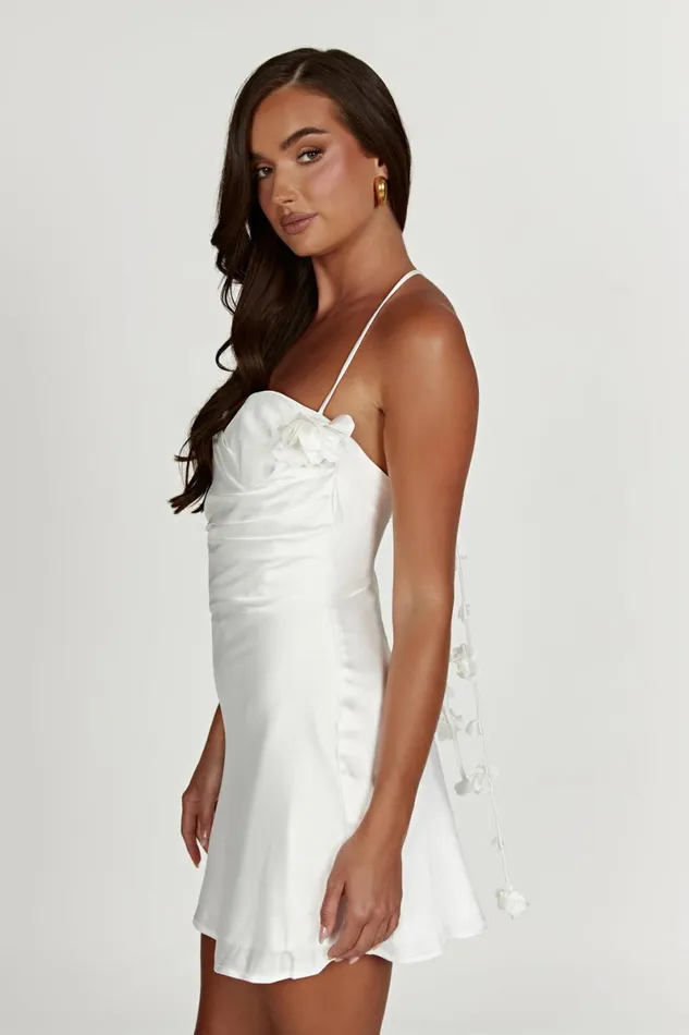 Meshki Mini Dresses Otillie Rose Halter Mini Dress 8211 White White 8211 Women