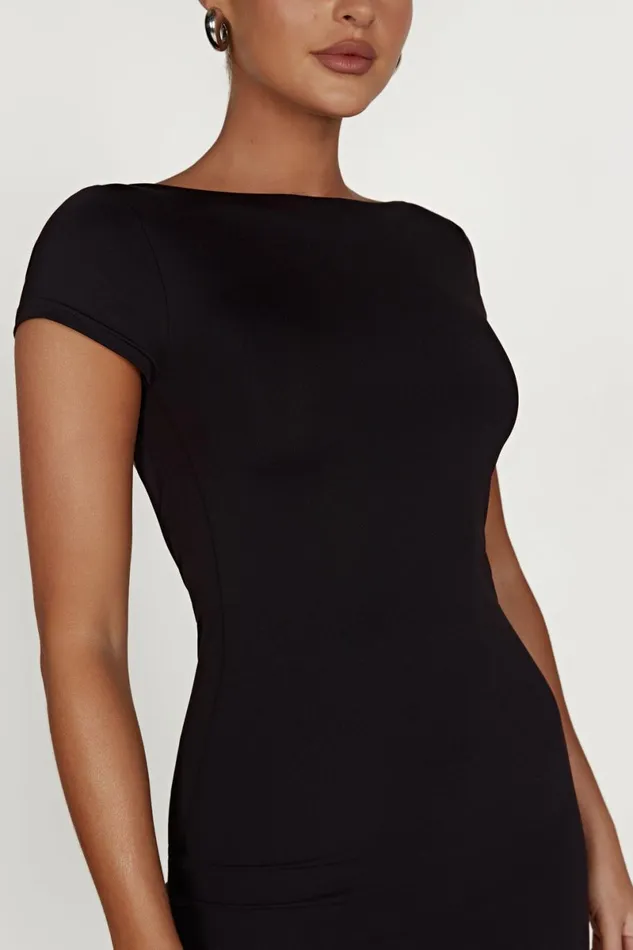 Meshki Mini Dresses Reyna Recycled Nylon Backless Mini Dress 8211 Black Black 8211 Women Meshki Mini Dresses Reyna Recycled Nylon Backless Mini Dress 8211 Black Black 8211 Women
