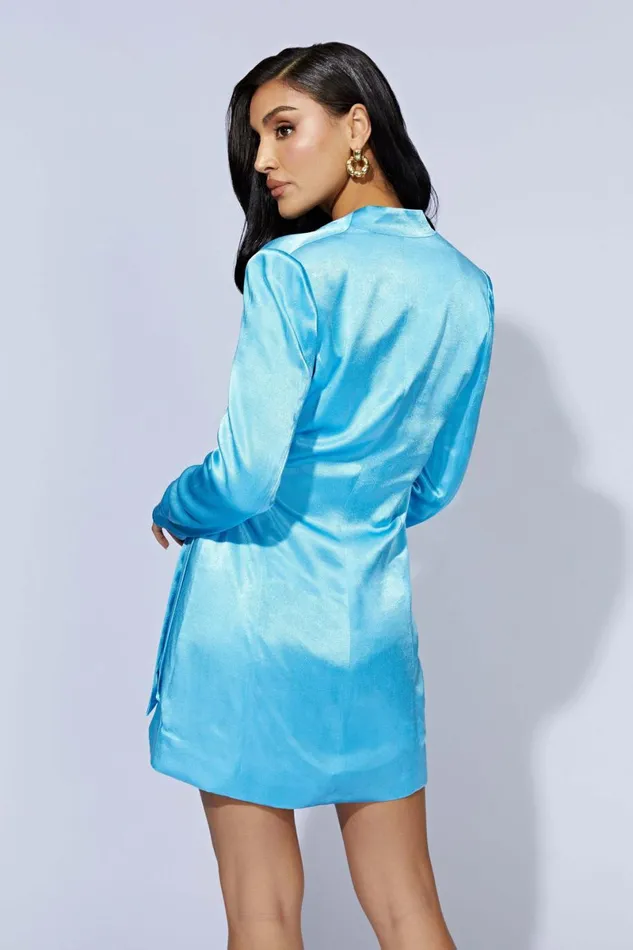 Meshki Mini Dresses Saira Tie Up Mini Dress 8211 Azure Blue Azureblue 8211 Women Meshki Mini Dresses Saira Tie Up Mini Dress 8211 Azure Blue Azureblue 8211 Women