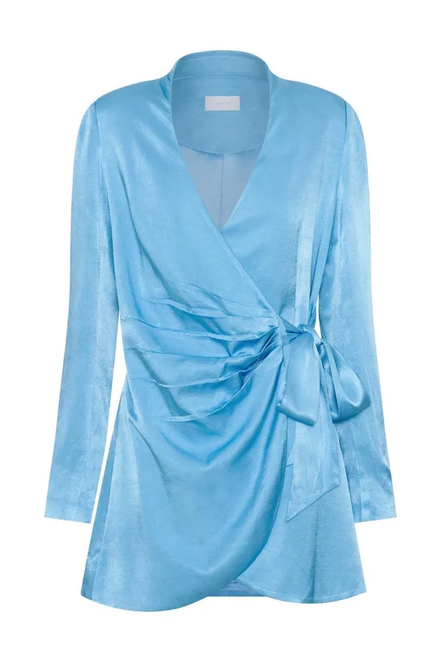 Meshki Mini Dresses Saira Tie Up Mini Dress 8211 Azure Blue Azureblue 8211 Women Meshki Mini Dresses Saira Tie Up Mini Dress 8211 Azure Blue Azureblue 8211 Women
