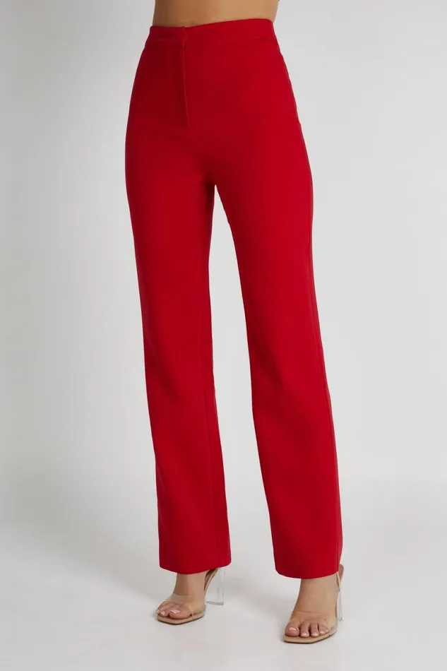 Meshki Pants Allanah Straight Leg Pant 8211 Red Red 8211 Women