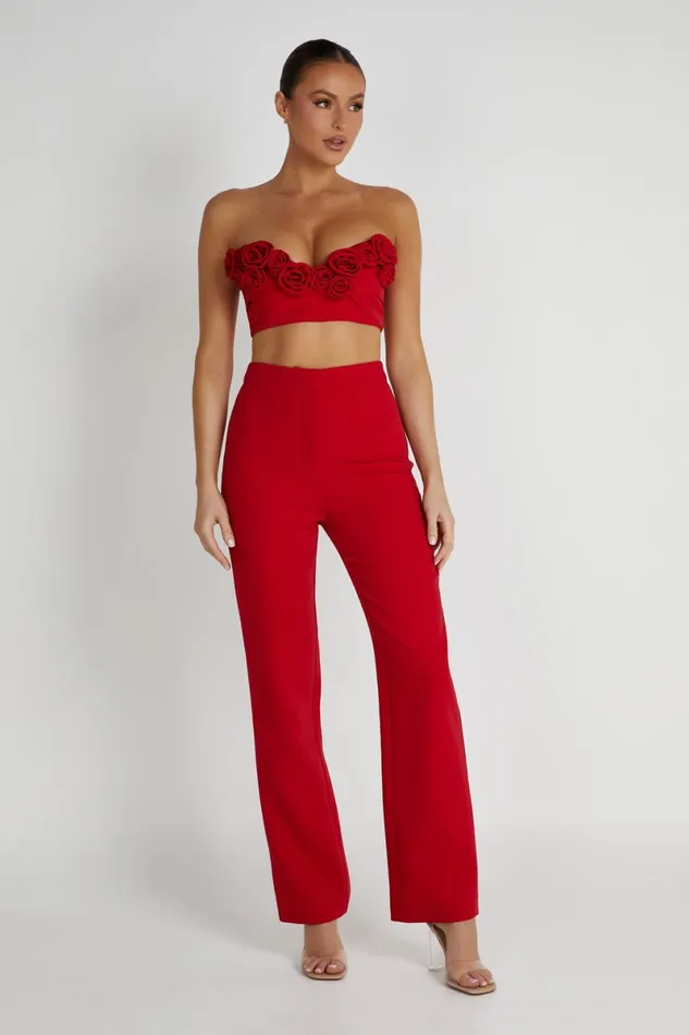 Meshki Pants Allanah Straight Leg Pant 8211 Red Red 8211 Women