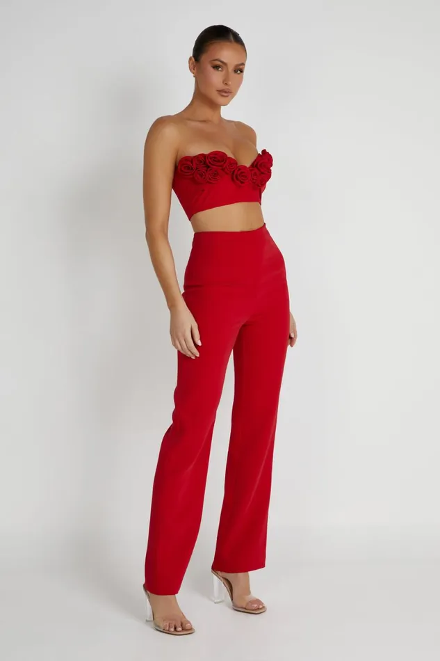 Meshki Pants Allanah Straight Leg Pant 8211 Red Red 8211 Women