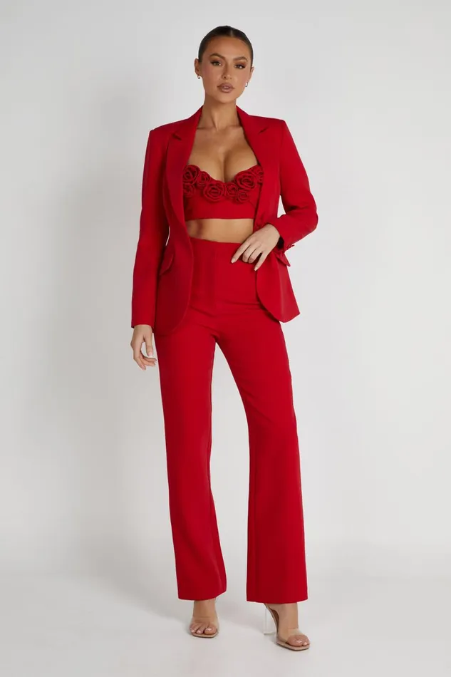 Meshki Pants Allanah Straight Leg Pant 8211 Red Red 8211 Women