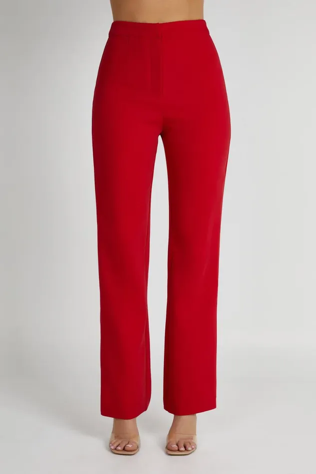 Meshki Pants Allanah Straight Leg Pant 8211 Red Red 8211 Women