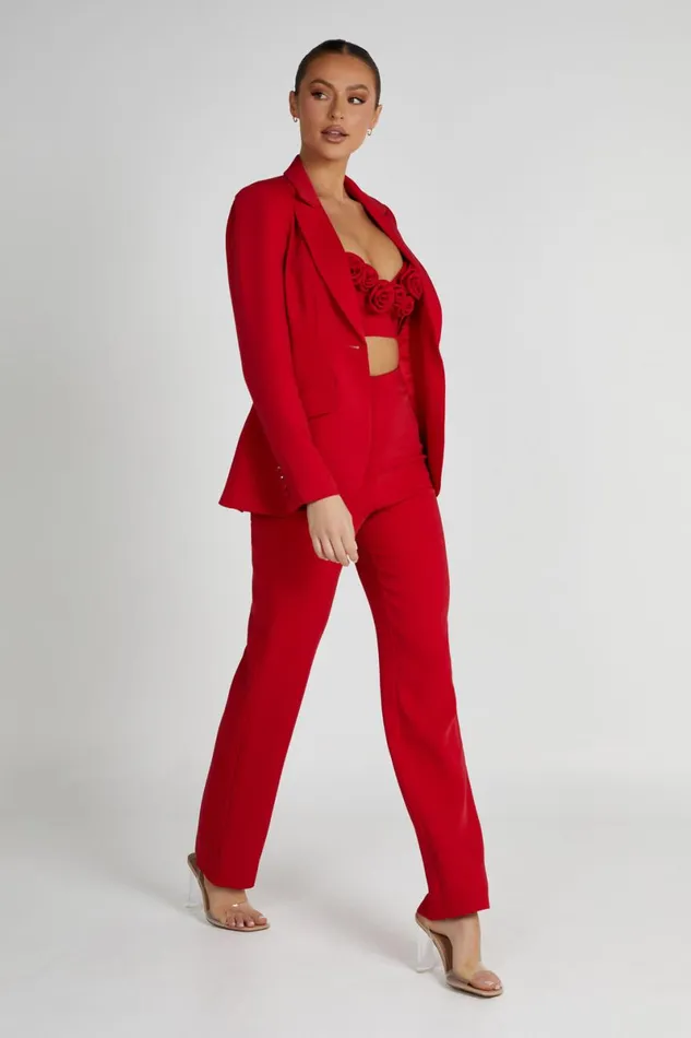 Meshki Pants Allanah Straight Leg Pant 8211 Red Red 8211 Women