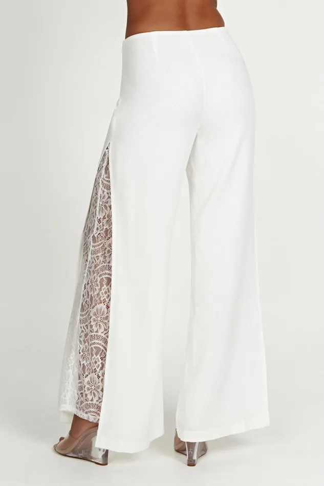 Meshki Pants Estee Split Lace Pants 8211 White White 8211 Women