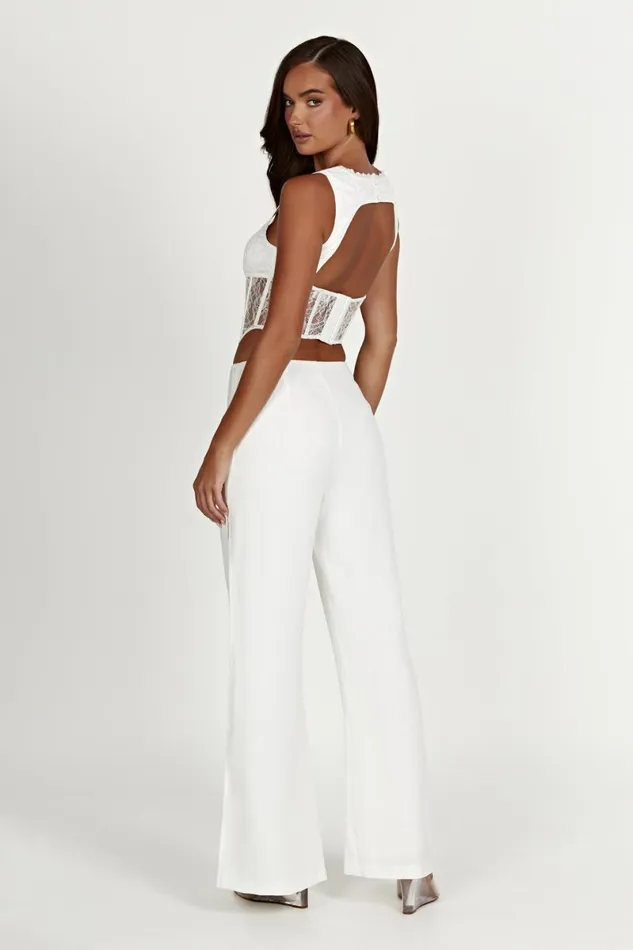 Meshki Pants Estee Split Lace Pants 8211 White White 8211 Women