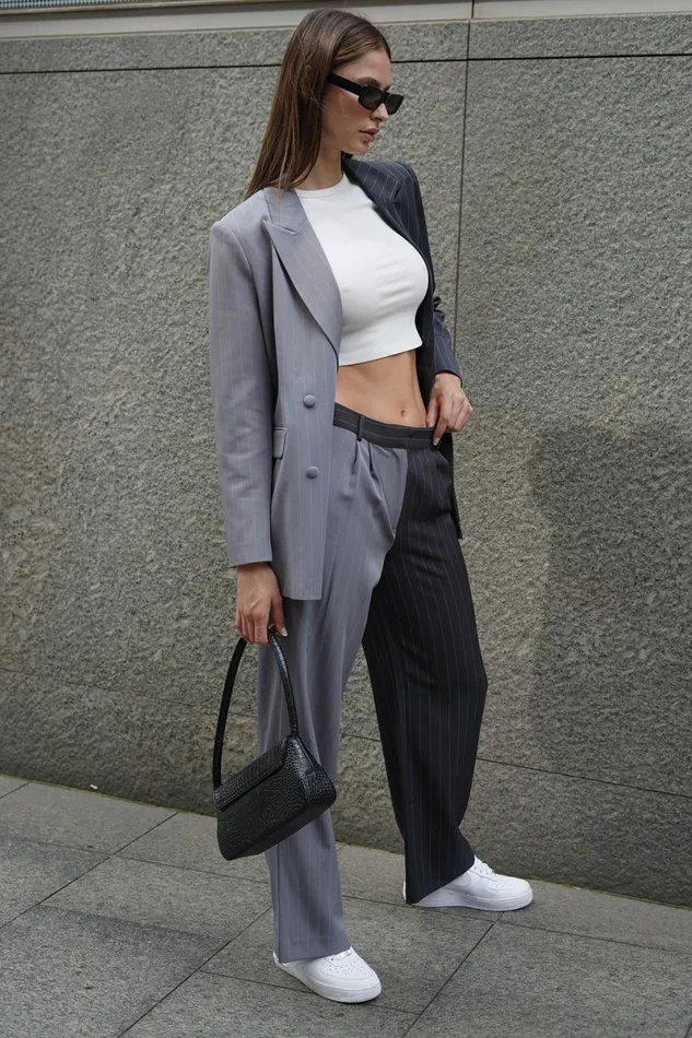 Meshki Pants Janelle Low Rise Pants 8211 Grey Two Tone Grey Two Tone 8211 Women