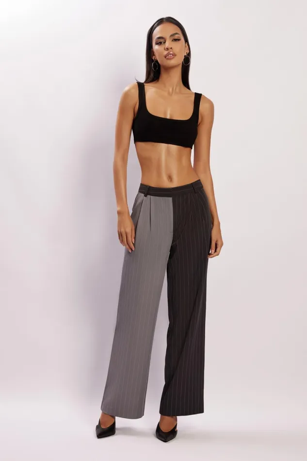 Meshki Pants Janelle Low Rise Pants 8211 Grey Two Tone Grey Two Tone 8211 Women Meshki Pants Janelle Low Rise Pants 8211 Grey Two Tone Grey Two Tone 8211 Women