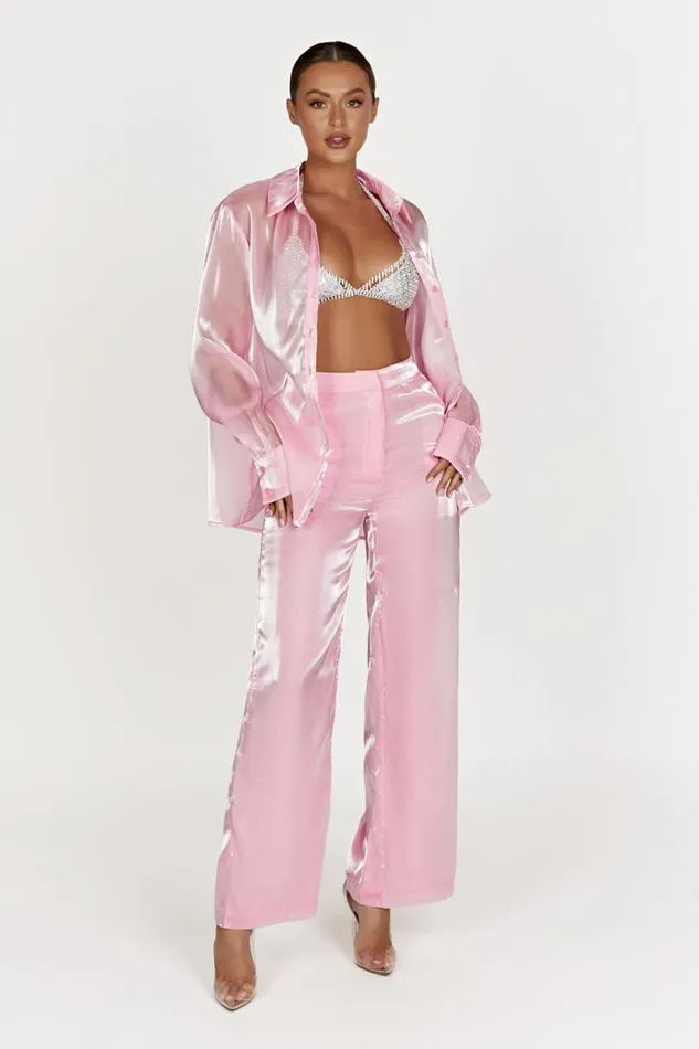 Meshki Pants Kinsley Sheer Pants 8211 Candy Pink Candypink 8211 Women