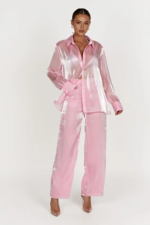 Meshki Pants Kinsley Sheer Pants 8211 Candy Pink Candypink 8211 Women