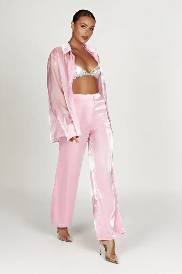 Meshki Pants Kinsley Sheer Pants 8211 Candy Pink Candypink 8211 Women