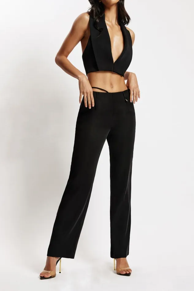 Meshki Pants Semara Low Rise Straight Leg Pant 8211 Black Black 8211 Women Meshki Pants Semara Low Rise Straight Leg Pant 8211 Black Black 8211 Women