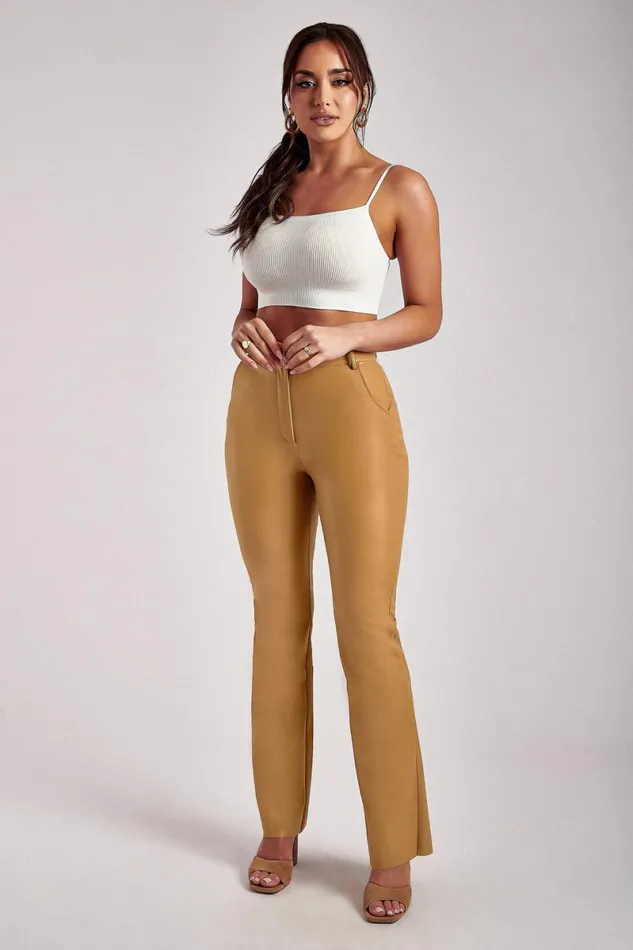 Meshki Pants Tyra Straight Leg Faux Leather Pants 8211 Tan Tan 8211 Women Meshki Pants Tyra Straight Leg Faux Leather Pants 8211 Tan Tan 8211 Women