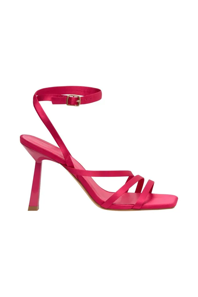 Meshki Shoes Lena Three Strap Satin Heels 8211 Pink Pink 8211 Women Meshki Shoes Lena Three Strap Satin Heels 8211 Pink Pink 8211 Women