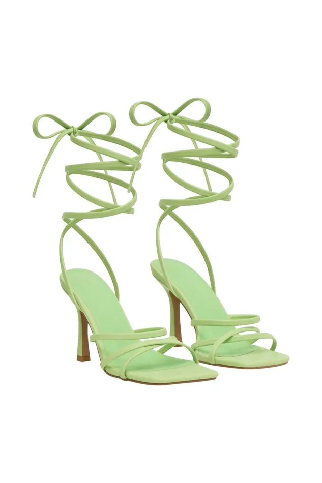 Meshki Shoes Milly Faux Leather Wrap Around Heels 8211 Lime Green Limegreen 8211 Women Meshki Shoes Milly Faux Leather Wrap Around Heels 8211 Lime Green Limegreen 8211 Women