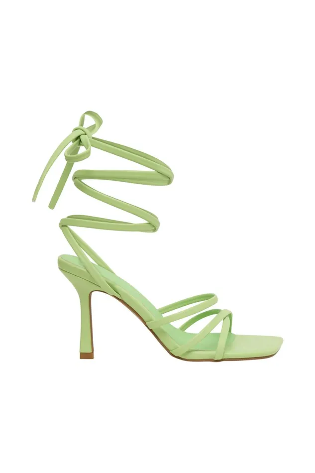 Meshki Shoes Milly Faux Leather Wrap Around Heels 8211 Lime Green Limegreen 8211 Women Meshki Shoes Milly Faux Leather Wrap Around Heels 8211 Lime Green Limegreen 8211 Women