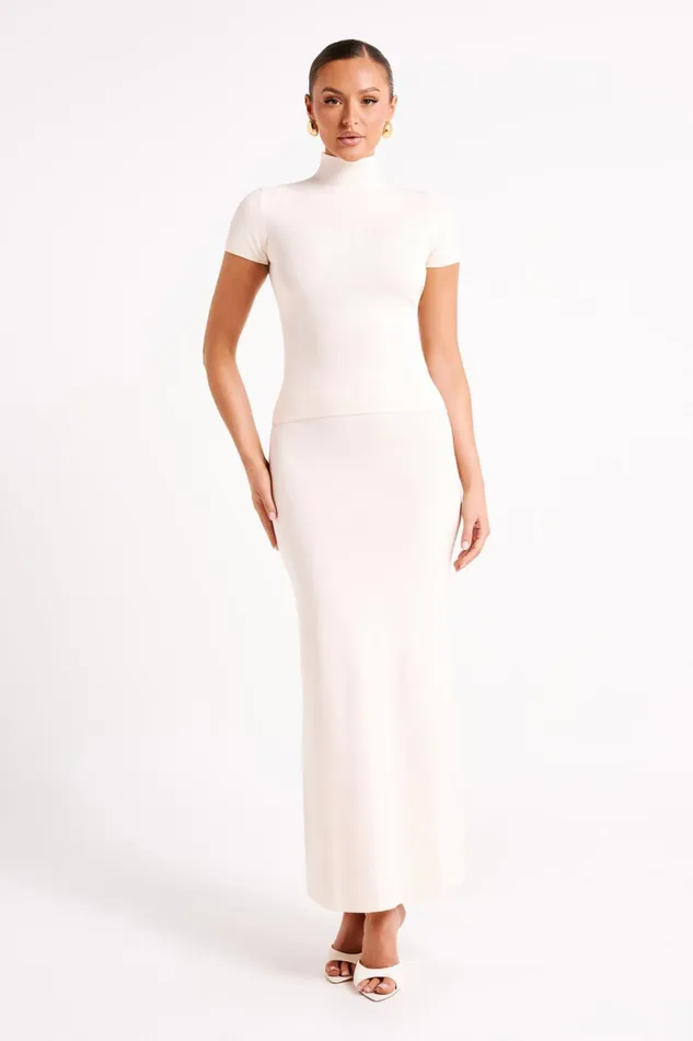 Meshki Skirts Avani Mid Rise Knit Maxi Skirt 8211 Ivory Ivory 8211 Women