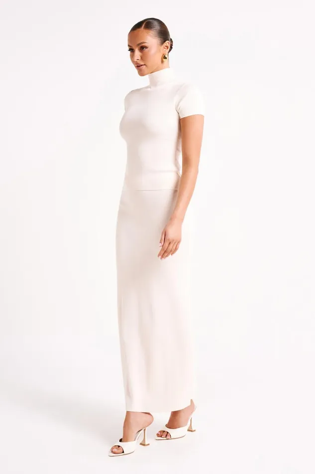 Meshki Skirts Avani Mid Rise Knit Maxi Skirt 8211 Ivory Ivory 8211 Women