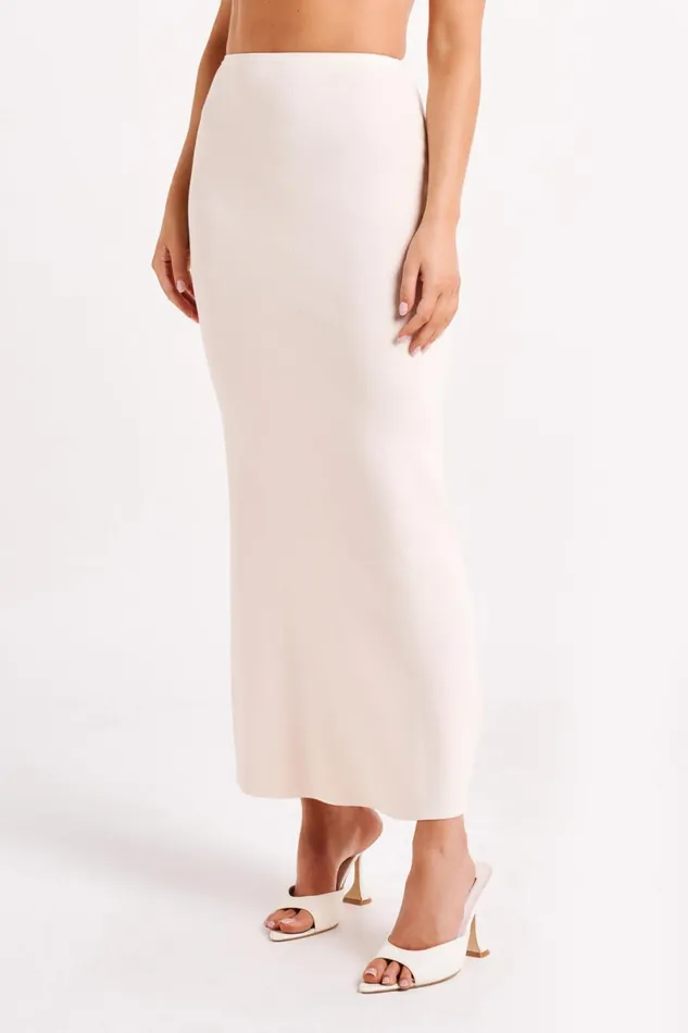 Meshki Skirts Avani Mid Rise Knit Maxi Skirt 8211 Ivory Ivory 8211 Women