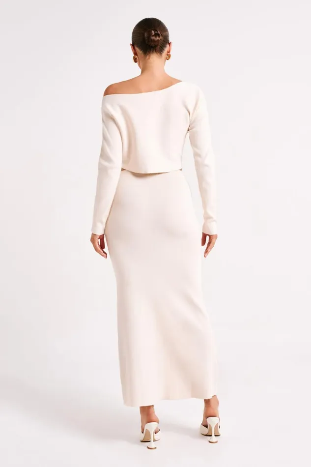 Meshki Skirts Avani Mid Rise Knit Maxi Skirt 8211 Ivory Ivory 8211 Women
