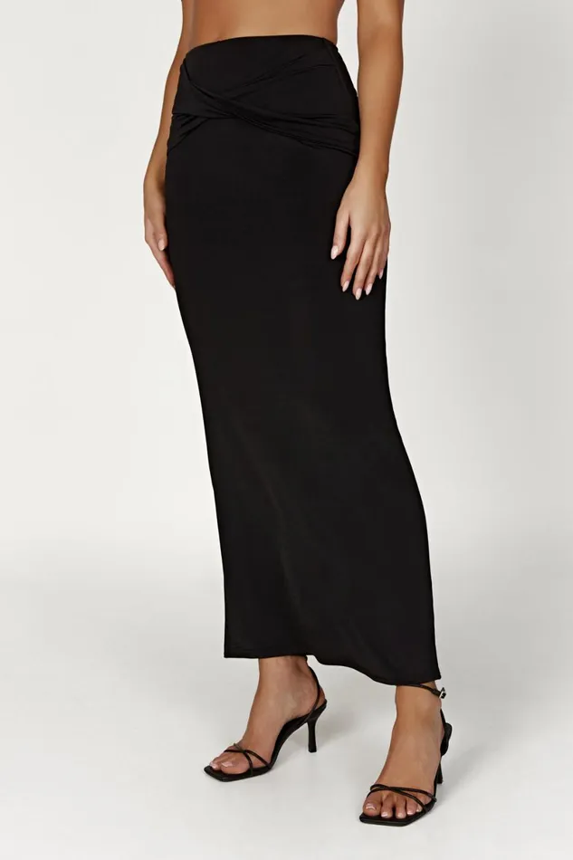 Meshki Skirts Ceri Maxi Twist Skirt 8211 Black Black 8211 Women