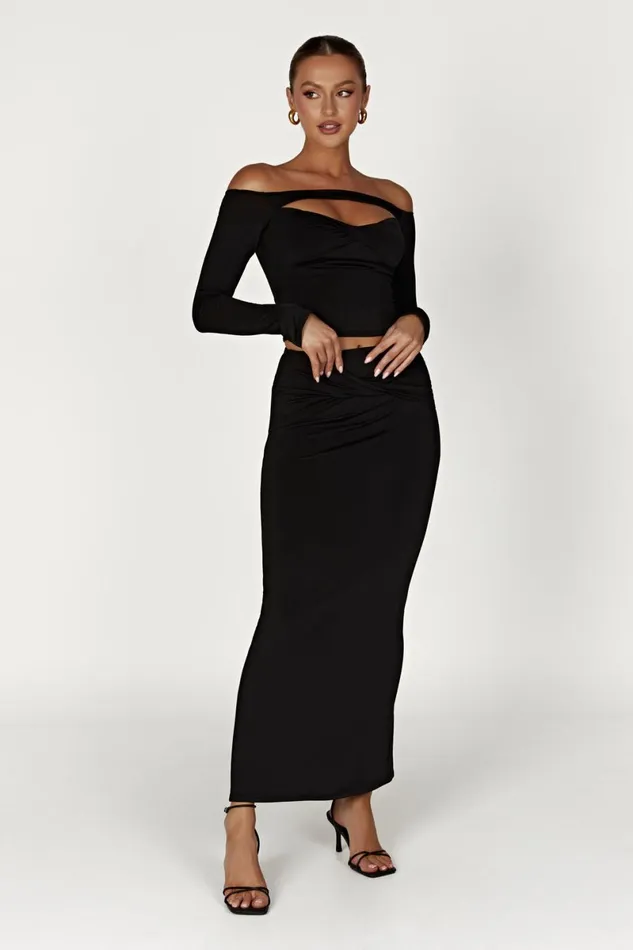 Meshki Skirts Ceri Maxi Twist Skirt 8211 Black Black 8211 Women