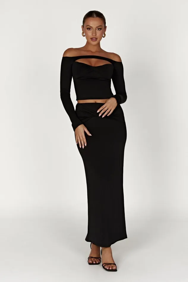 Meshki Skirts Ceri Maxi Twist Skirt 8211 Black Black 8211 Women
