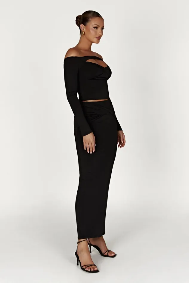 Meshki Skirts Ceri Maxi Twist Skirt 8211 Black Black 8211 Women